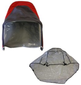 Budget XL Sun Hood & Rain Cover Set RED