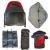Budget XL Sun Hood, Rain Cover, Basket, Seat Liner & Footmuff Set RED - view 1